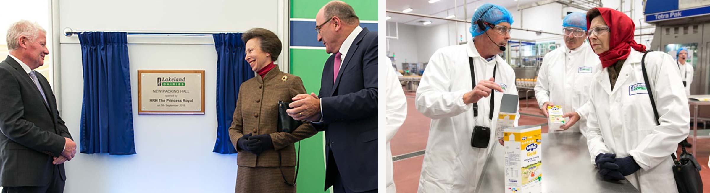 Visit by HRH Anne, the Princess Royal to Lakeland Dairies Newtonards factory in Northern Ireland