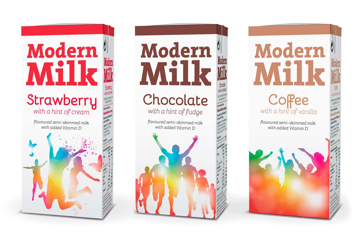 Modern Milk flavoured milk pack design